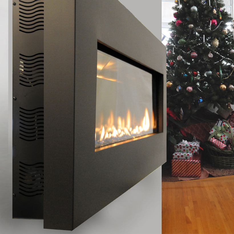 Fire Ribbon Direct Vent Slim Gas, Wall Mount Propane Fireplace Heater